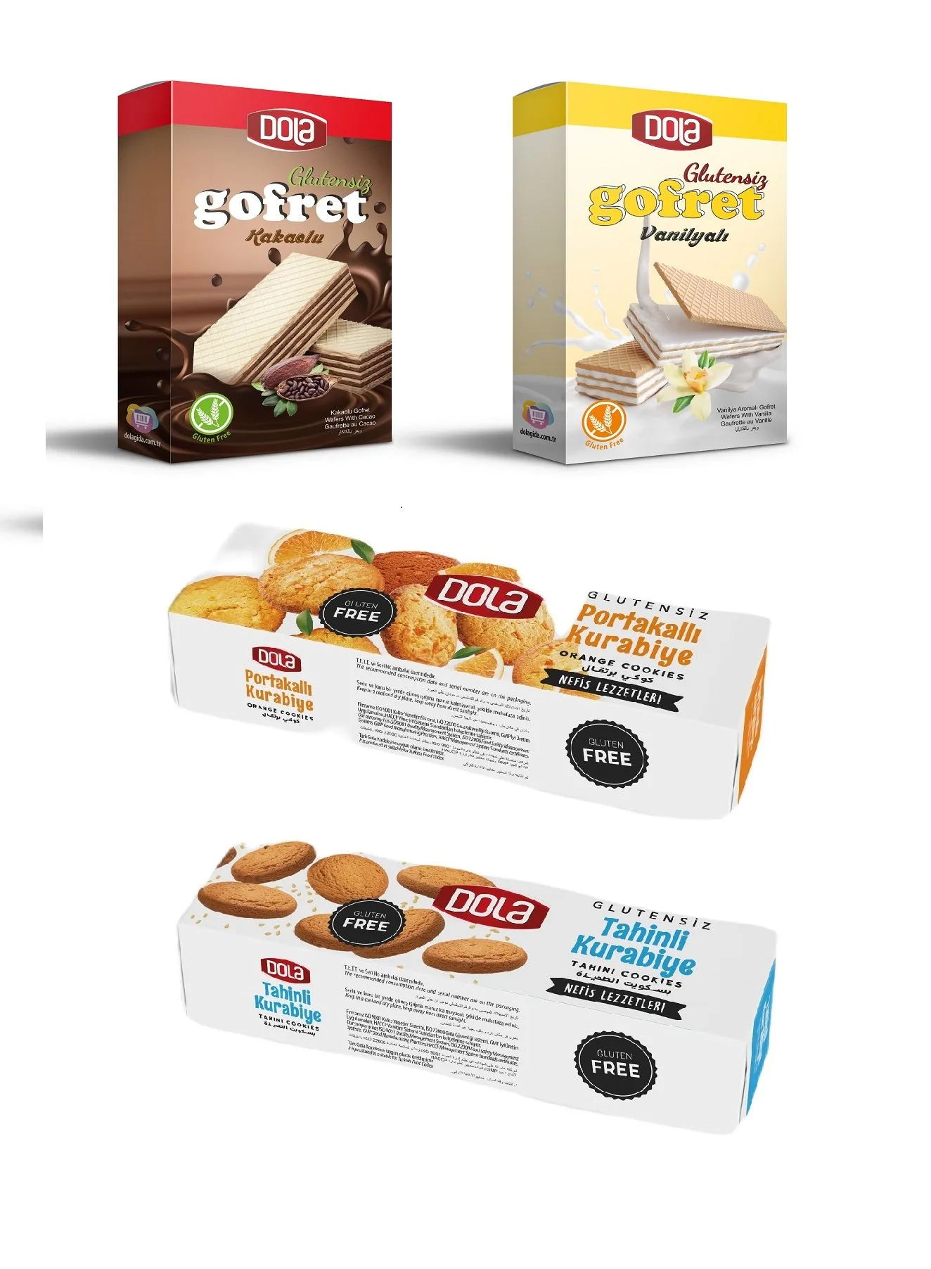 Dola 4'lü Glutensiz Gofret ve Kurabiye Paketi
