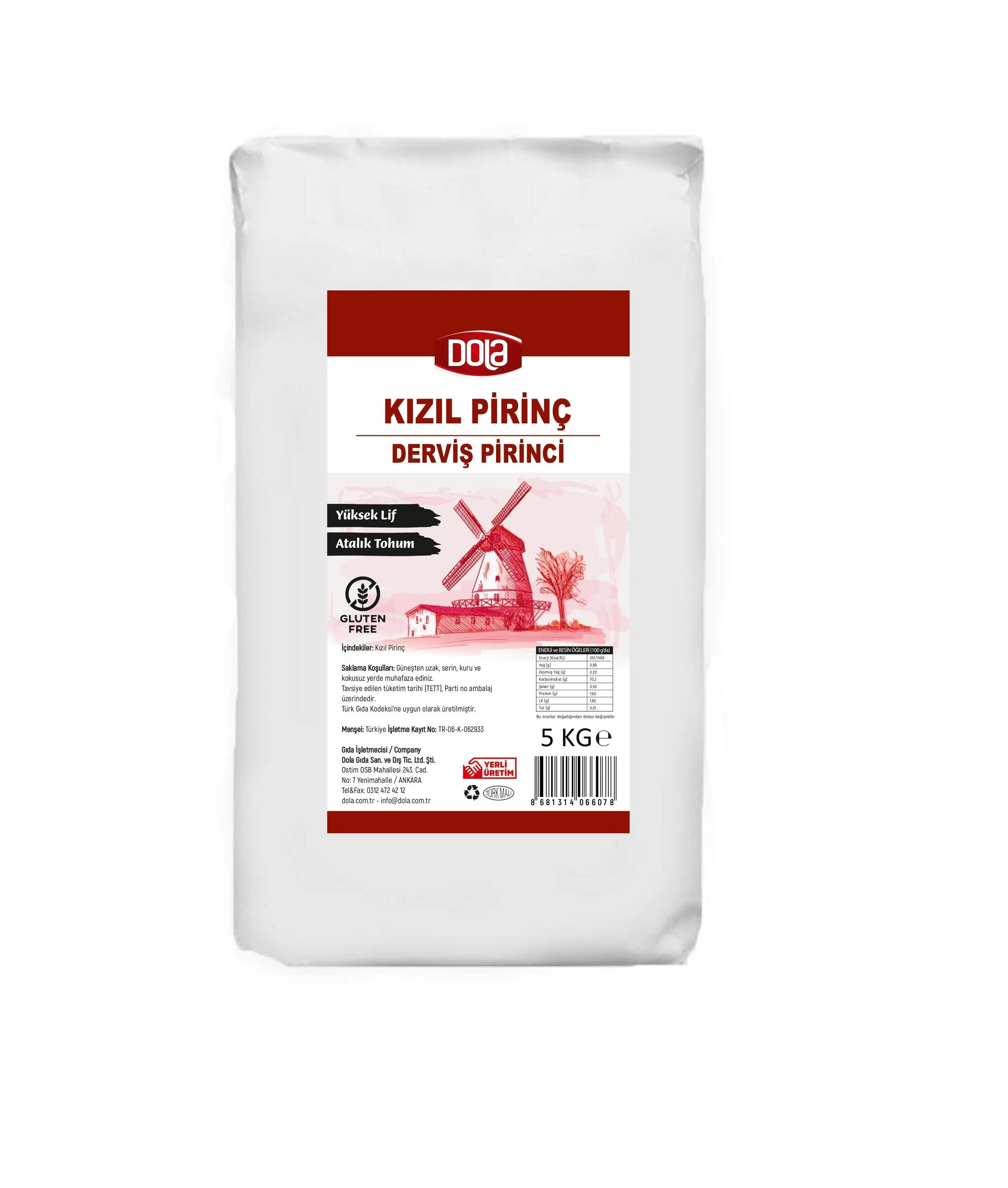 Dola Ata Tohum Derviş Pirinci Kızıl Pirinç 5 kg
