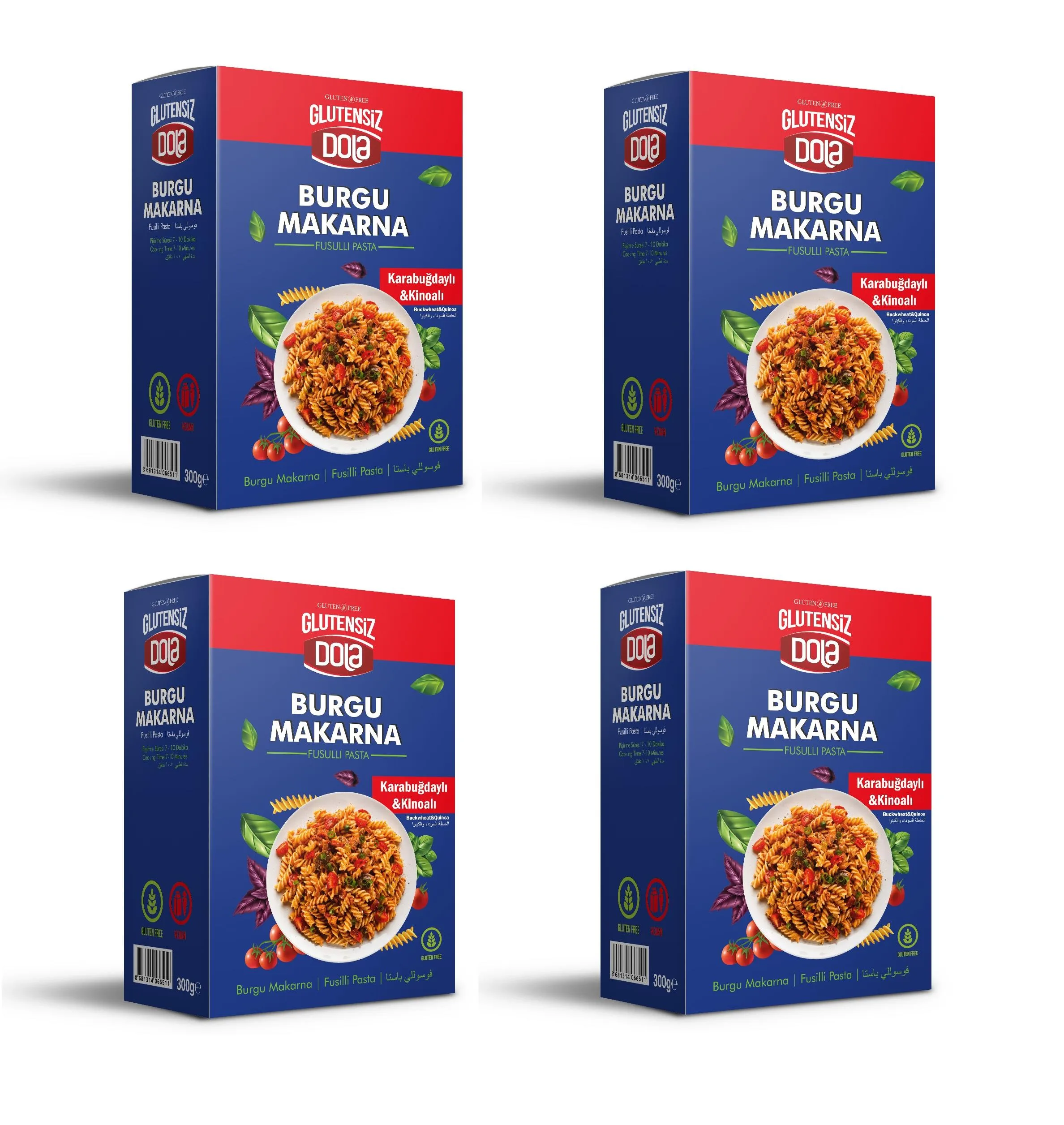 Dola Glutensiz Burgu Makarna 300 g 4 Adet Karabuğdaylı ve Kinoalı