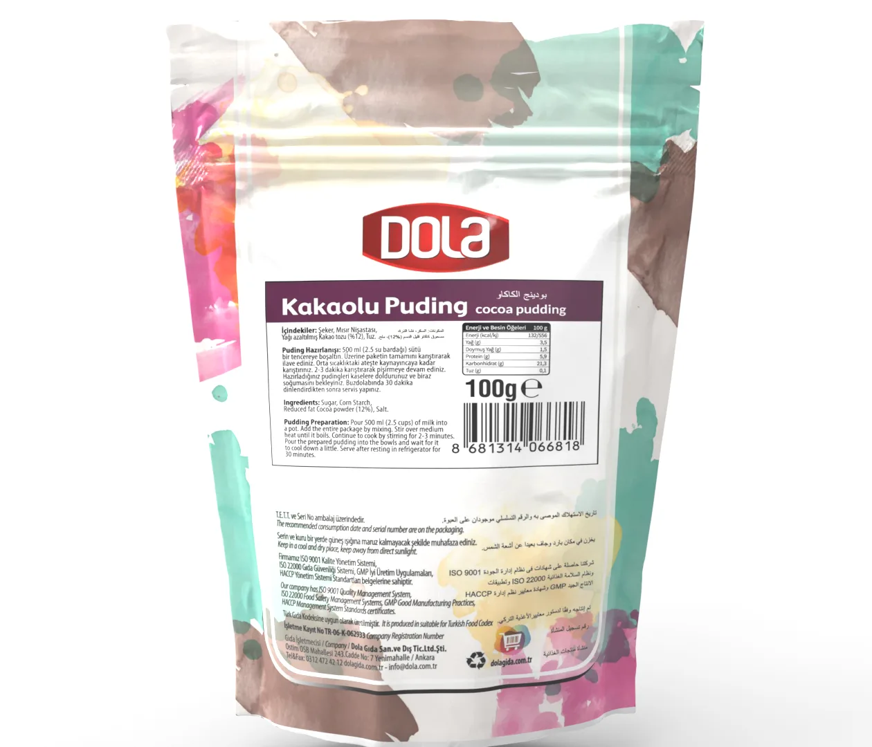 Dola Glutensiz Kakaolu Puding 100 gr