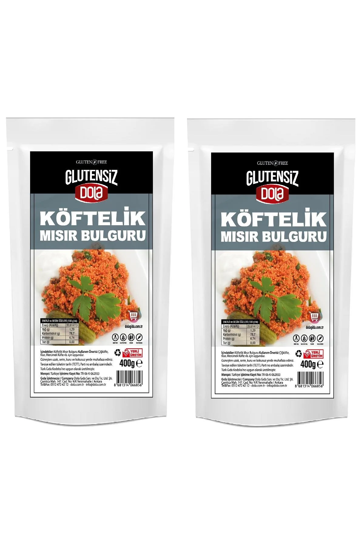 Dola Glutensiz Köftelik Mısır Bulguru 400 g 2 Adet