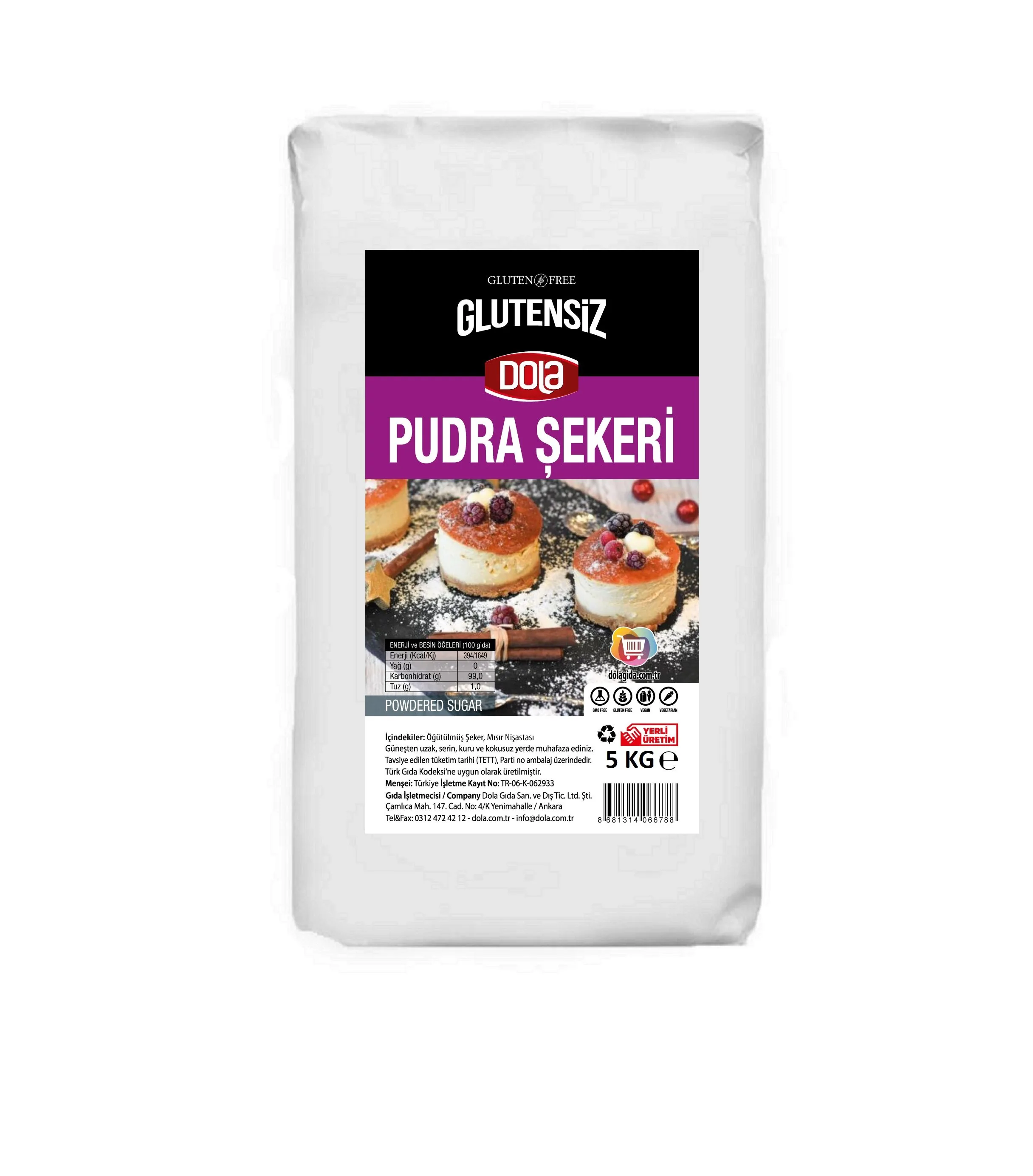Dola Glutensiz Pudra Şekeri 5 kg