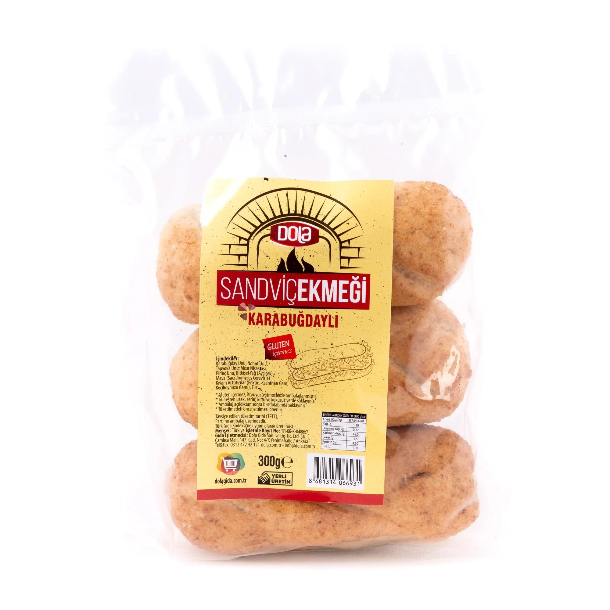 Dola Karabuğdaylı Glutensiz Sandviç Ekmeği 300 g Vakumlu Ambalaj Ekmek