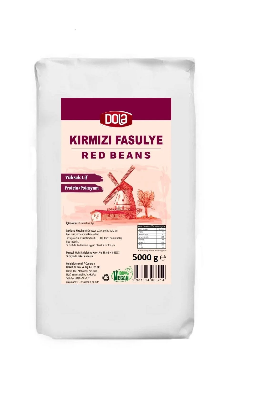 Dola Kırmızı Fasulye 5 kg