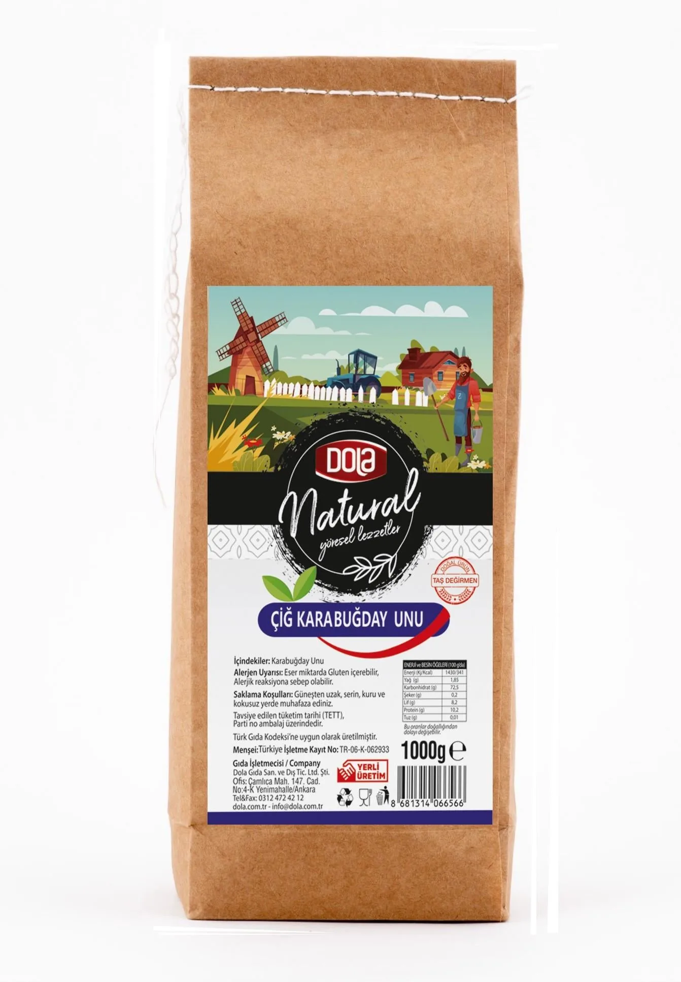 Dola Natural Çiğ Karabuğday Unu 1 Kg