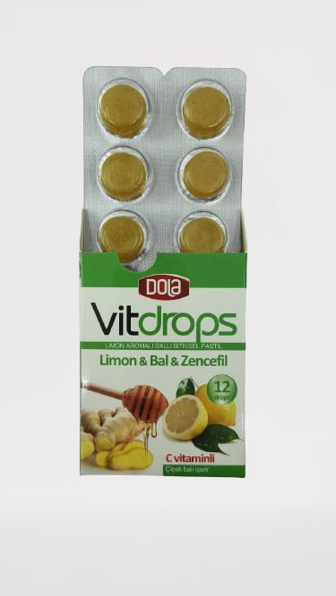 Dola Vitdrops 2’li Set Zencefil Bal ve Limon & Bal Boğaz Pastili 30 g 24 Drops