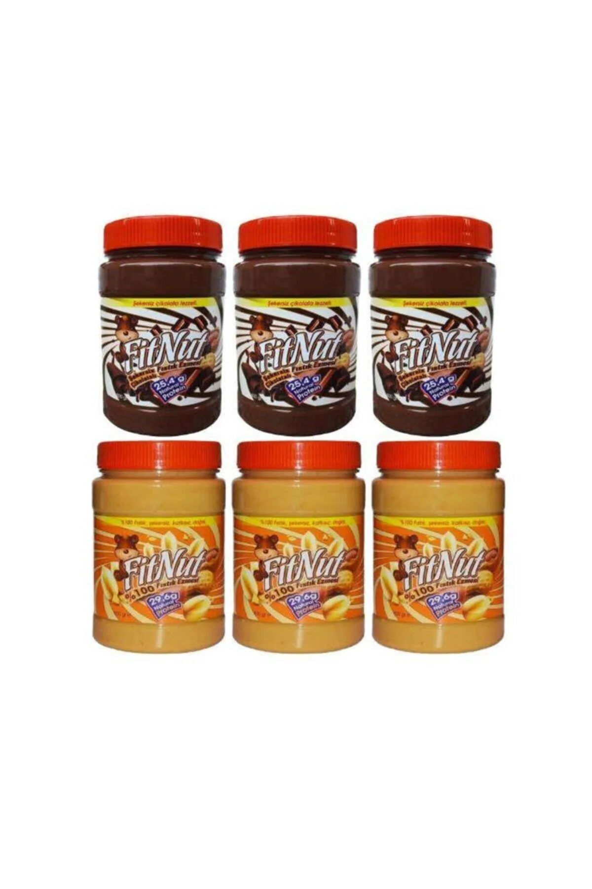 Fıstık Ezmesi Karma Paket 800 Gr X 6 Adet (3 Sade-3 Çikolatalı)